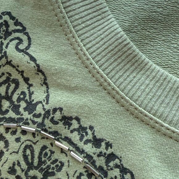 Chico's Moss Green Pullover, 3/4 Sleeve Top, Size Medium - Picture 6 of 11